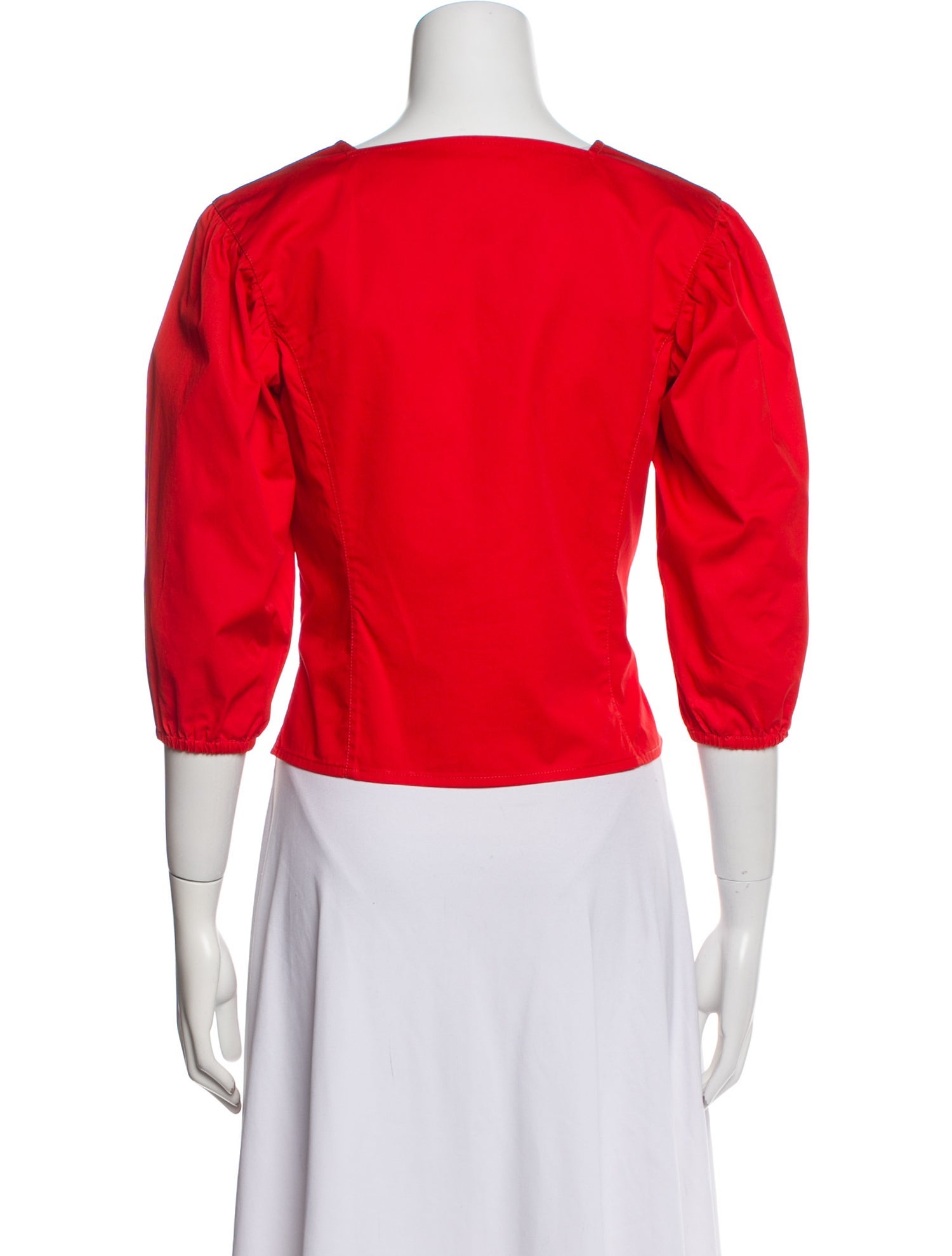 Tory Burch V-Neck Three-Quarter Sleeve Crop Top